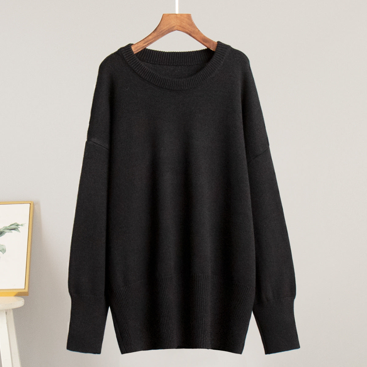 Round Neck Pure Color Casual Lazy Sweaters
