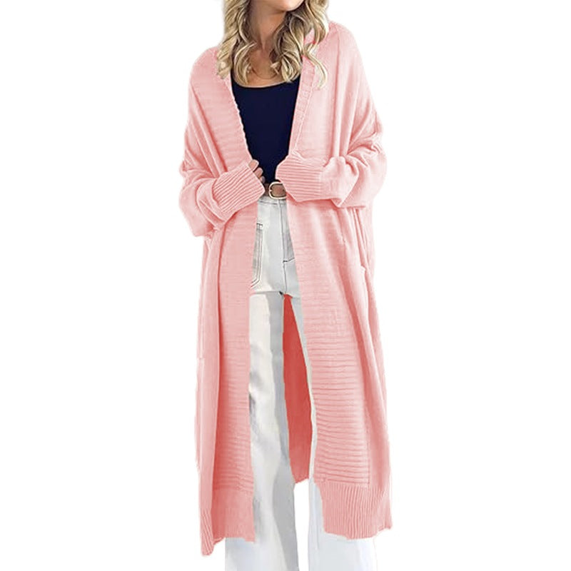 Women's Solid Color Long Sleeve Front Pocket Coats