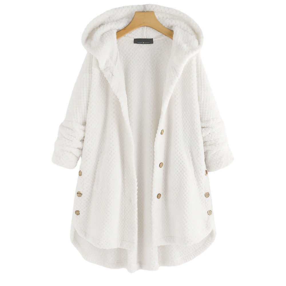 Women's Winter Hooded Double-sided Veet Sweatshirt Fashion Coats