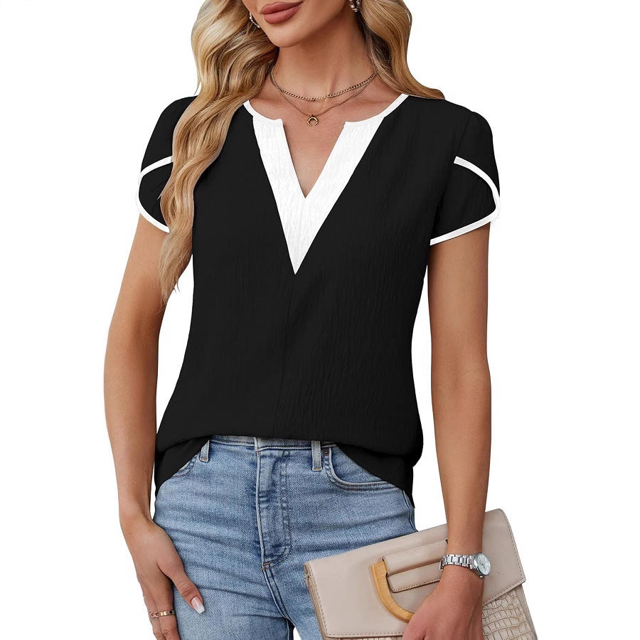 Women's Summer Fashion Petals Sleeve Shirt Female Blouses