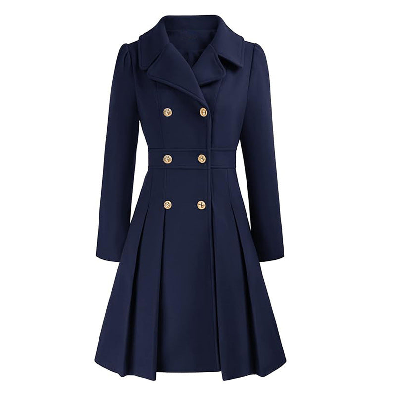 Women's Trench Lapel Double Breasted Pocket A- Coats