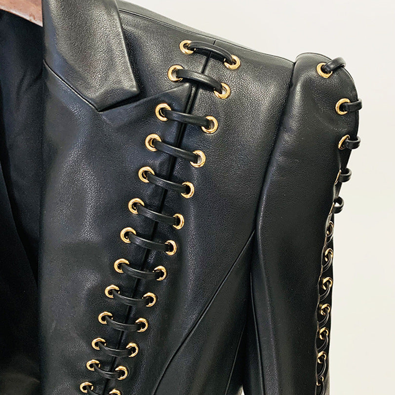 Graceful Stylish Fashion Corns Rope Leather Jackets