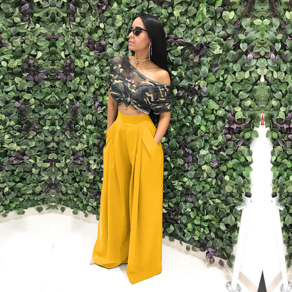 Fashion Personality Flared Wide Leg Casual Pants
