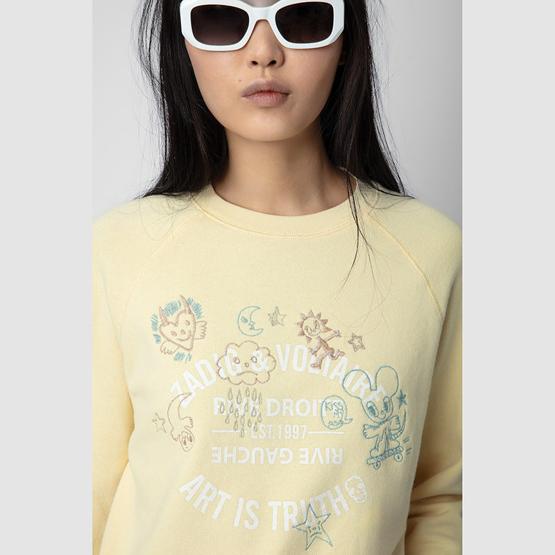 Women's French Niche Metallic Yarn Moon Mouse Sweaters