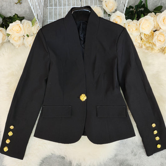 Women's Fashion Temperament Slim Fit Business Small Blazers