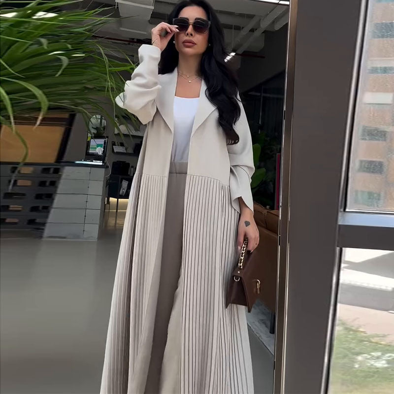 Designer Model Simple Elegant Folding Mid-length Coats