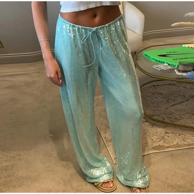 Women's Fashion Personality Sequins Loose-fitting Trousers Pants