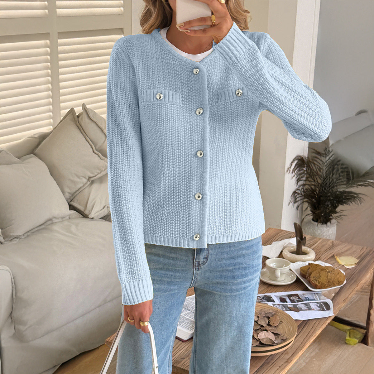 Women's Leisure Vacation Woolen Long Sleeve Sweaters