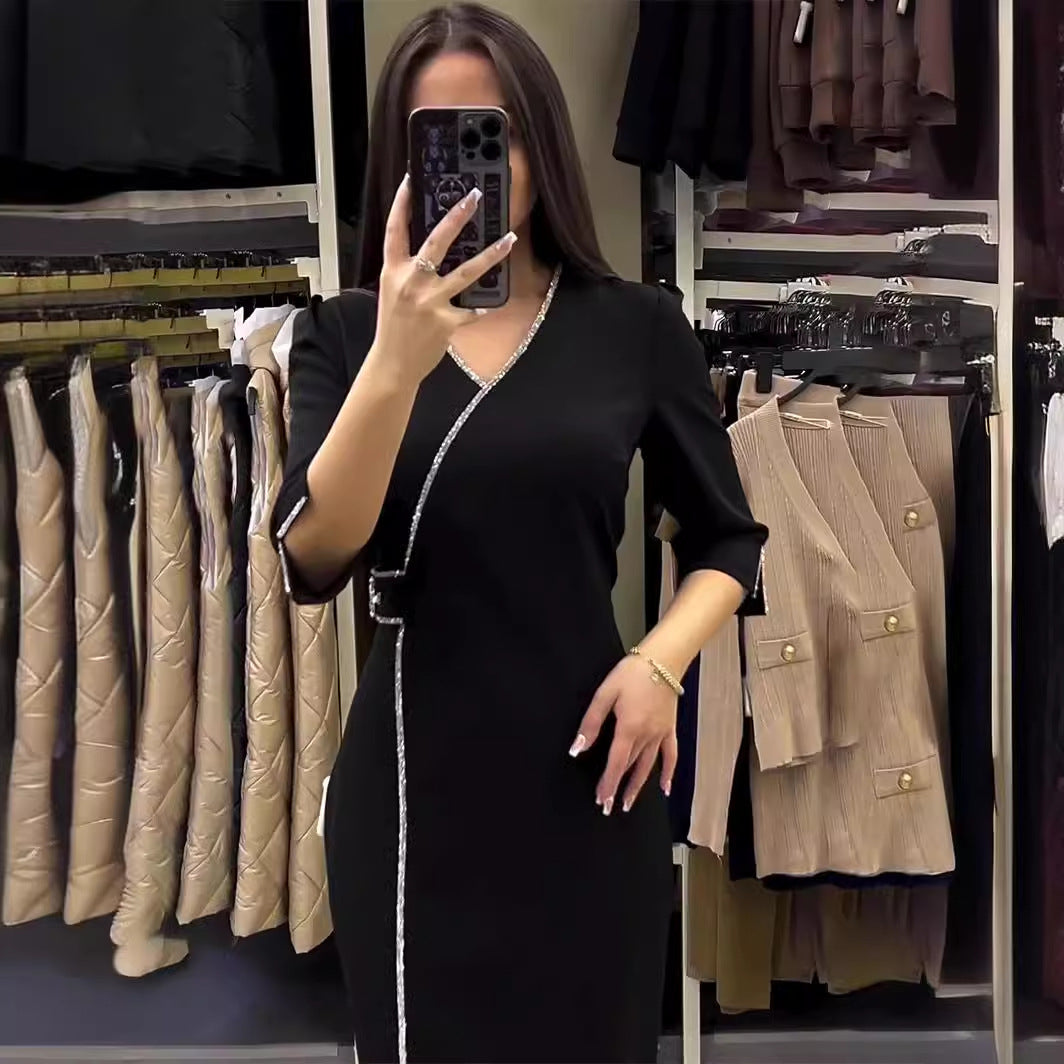 Autumn Long Sleeve Rhinestone Slim Fit Suits