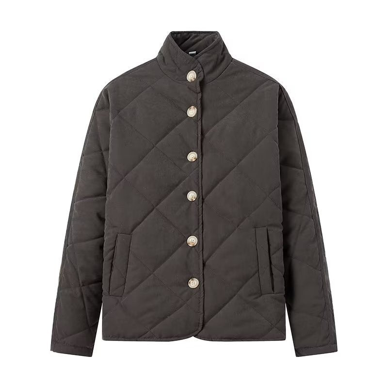 Women's Summer City Leisure Diamond Lattice Stand Coats