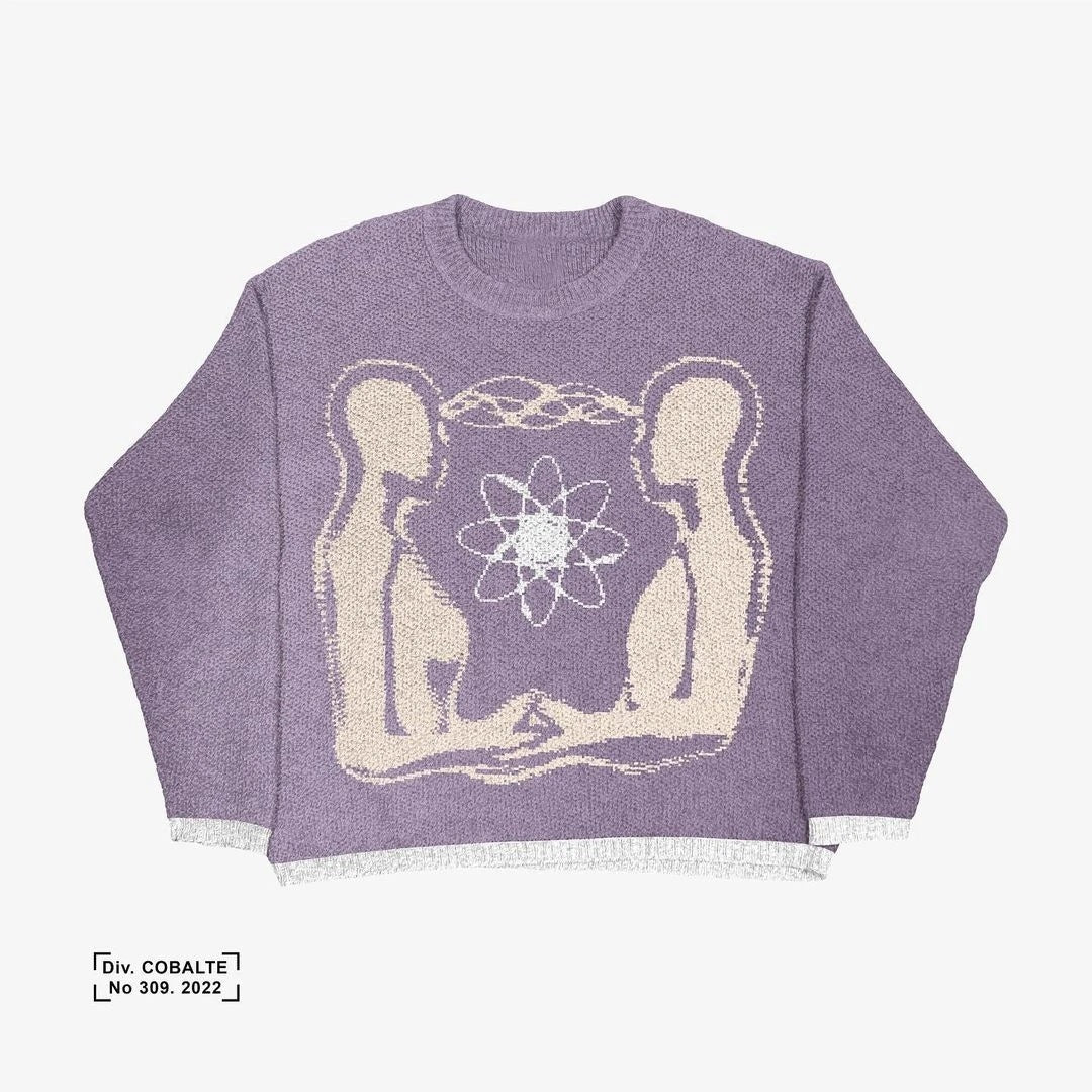 Fashion Round Neck Pullover Jacquard Long Sleeve Sweaters