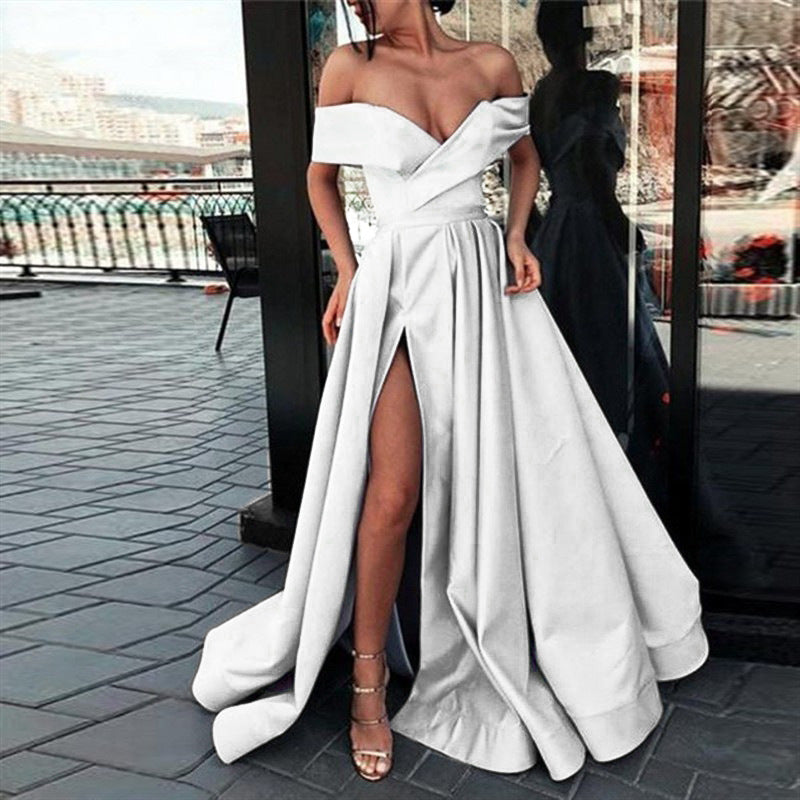 Women's Beautiful Dress Summer Deep Satin Wedding Dresses