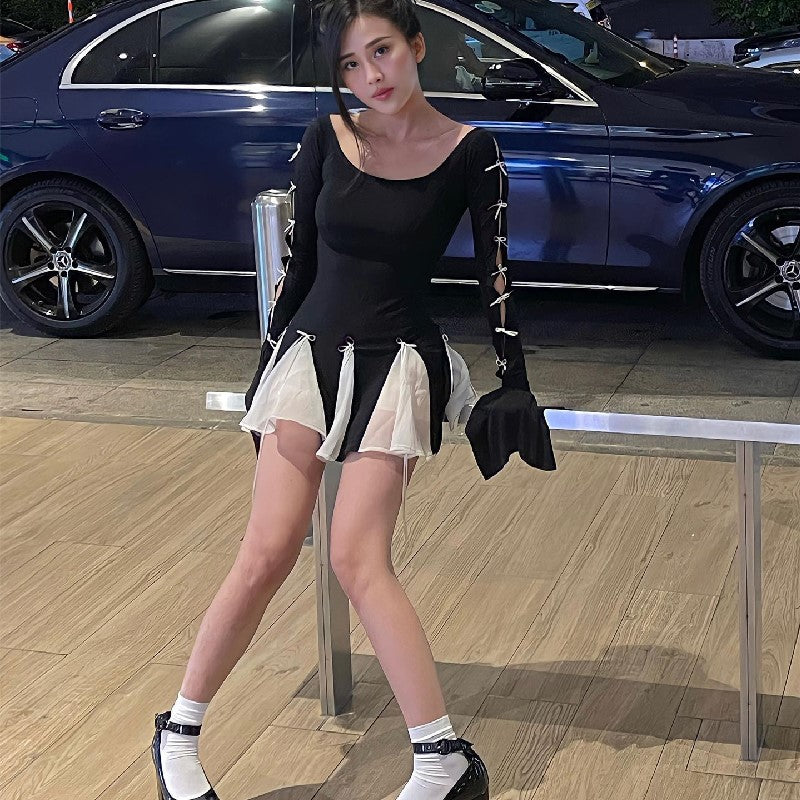 Autumn Design Sweet Spicy Bow Bandage Dresses