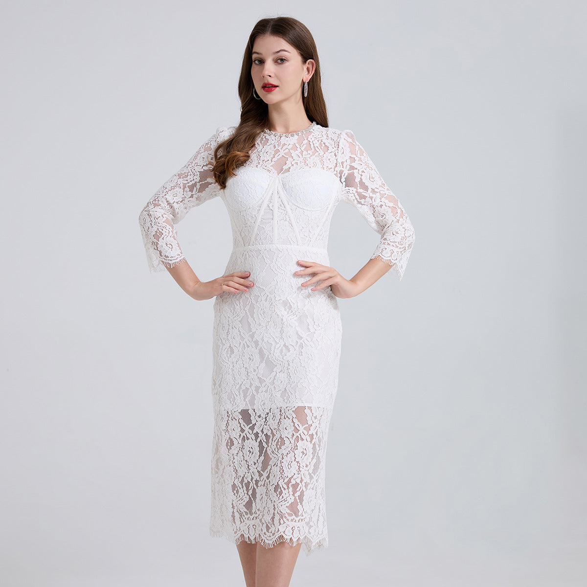 Women's Retro High-grade Elegant Eyelash Lace Dress Dresses
