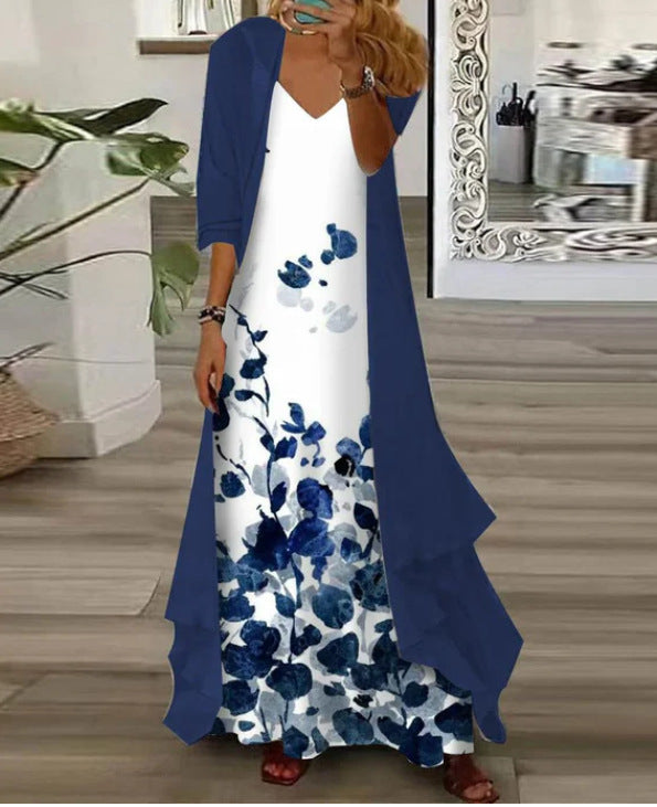 Women's Inner Dress Two-piece Chiffon Printed Dresses