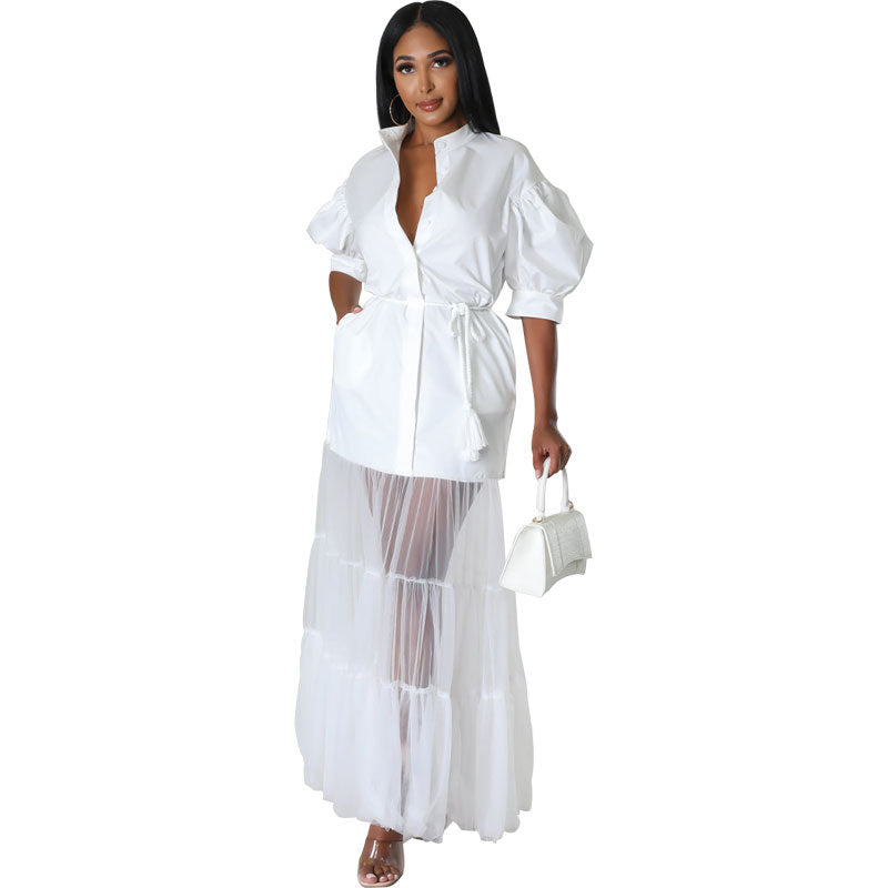 Women's White Shirt Casual Short-sleeved Fashionable Design Blouses