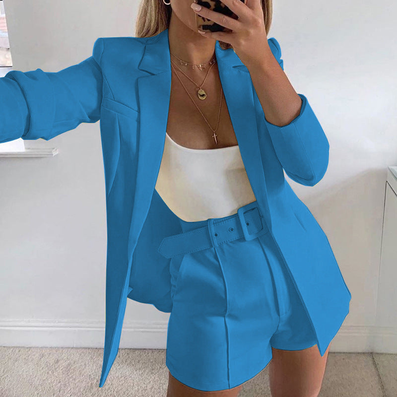 Women's Spring Clothes Fashion Small Belt Blazers