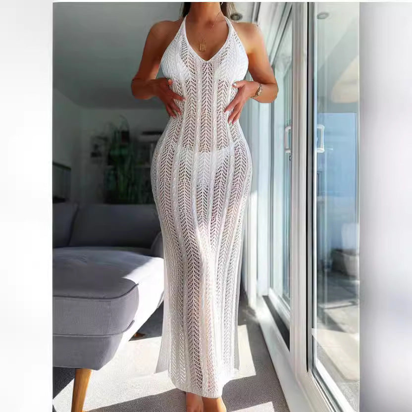 Women's Sexy Cutout Beach Sleeveless Halter Dress Dresses