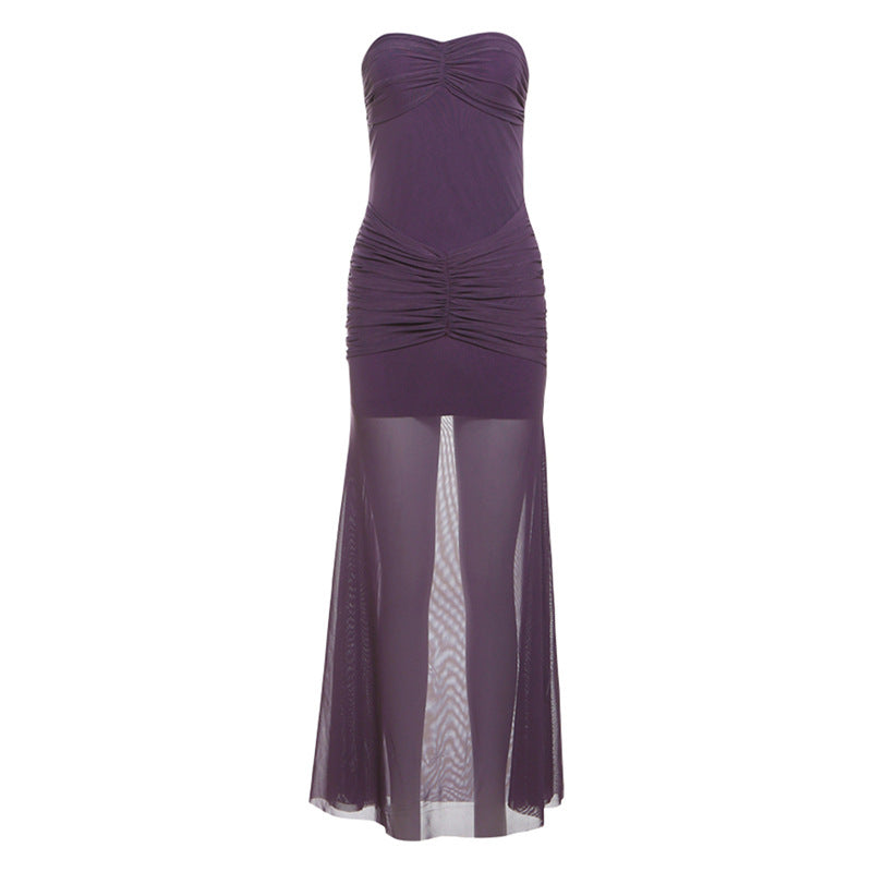 Women's Solid Color Street Fashion Tube Dress Dresses