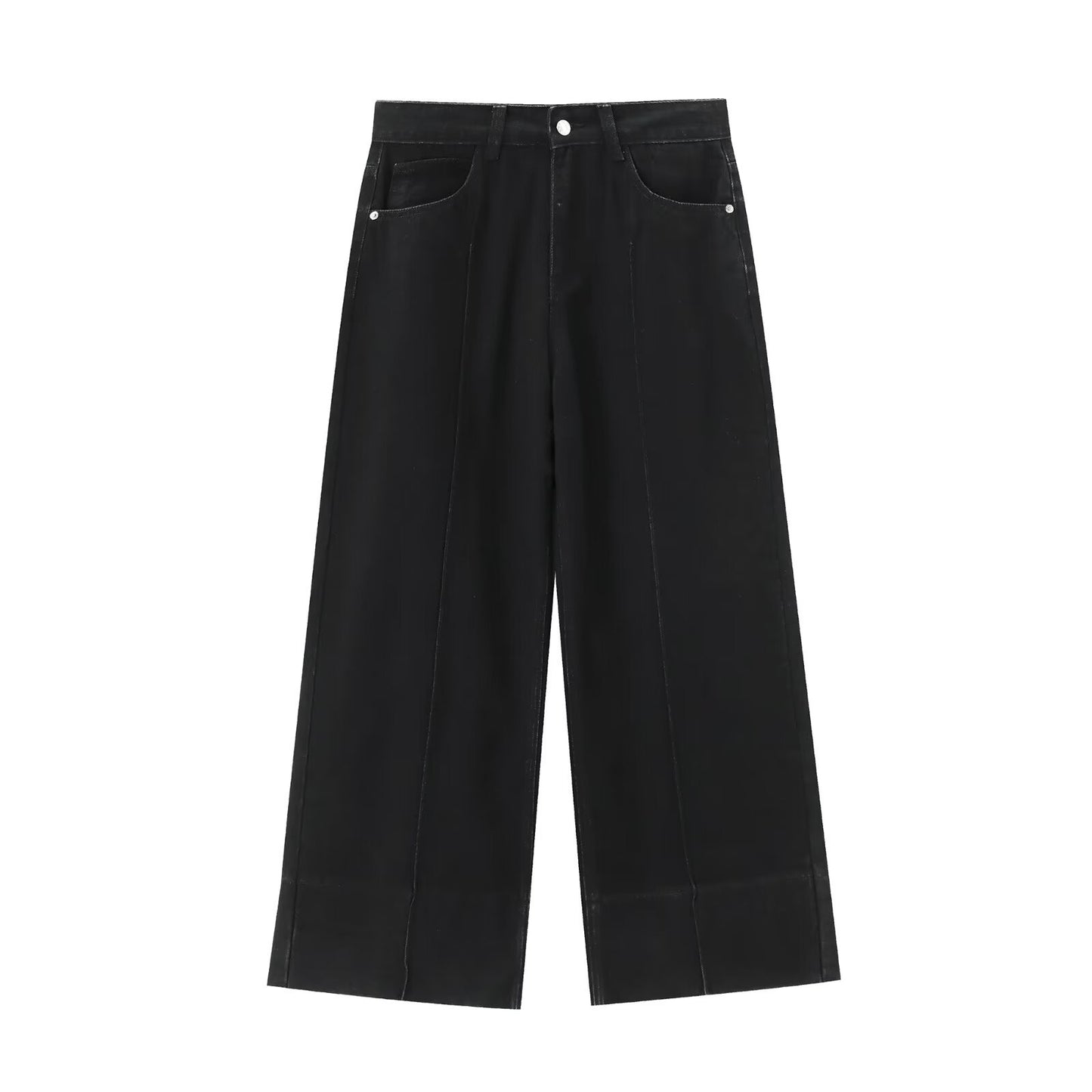 Women's High Waist Ankle Wide Leg Casual Jeans