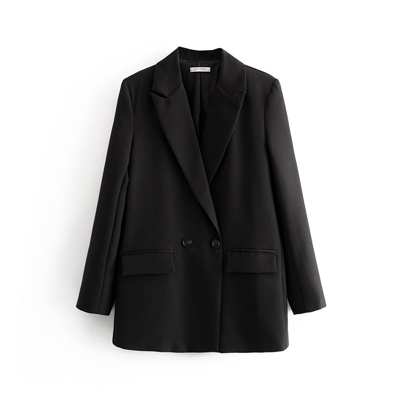 Women's Popular Beautiful Simple Loose Double-breasted Blazers