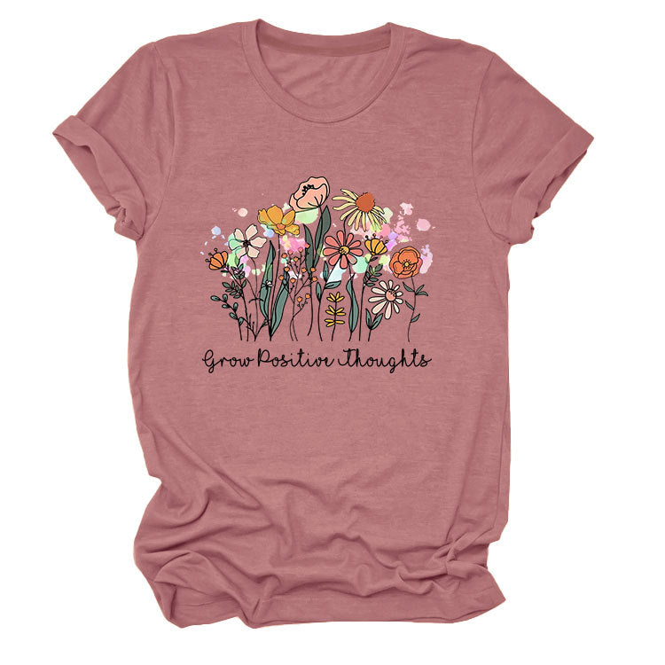 Women's Temperament Leisure Round Collar T-shirt Blouses