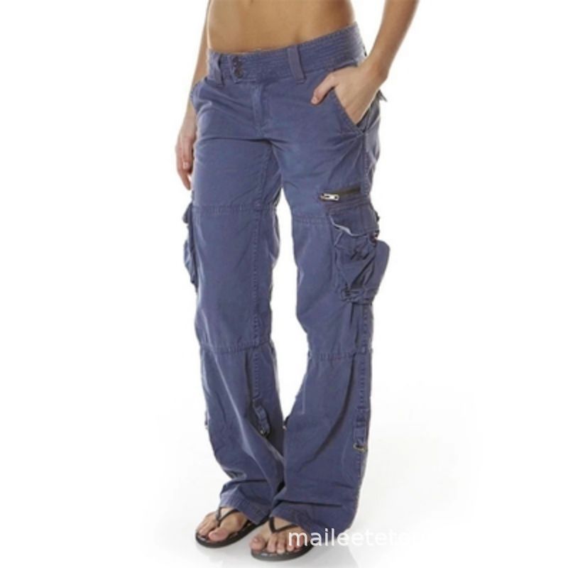 Women's Casual Sports Loose Straight Cargo Pants