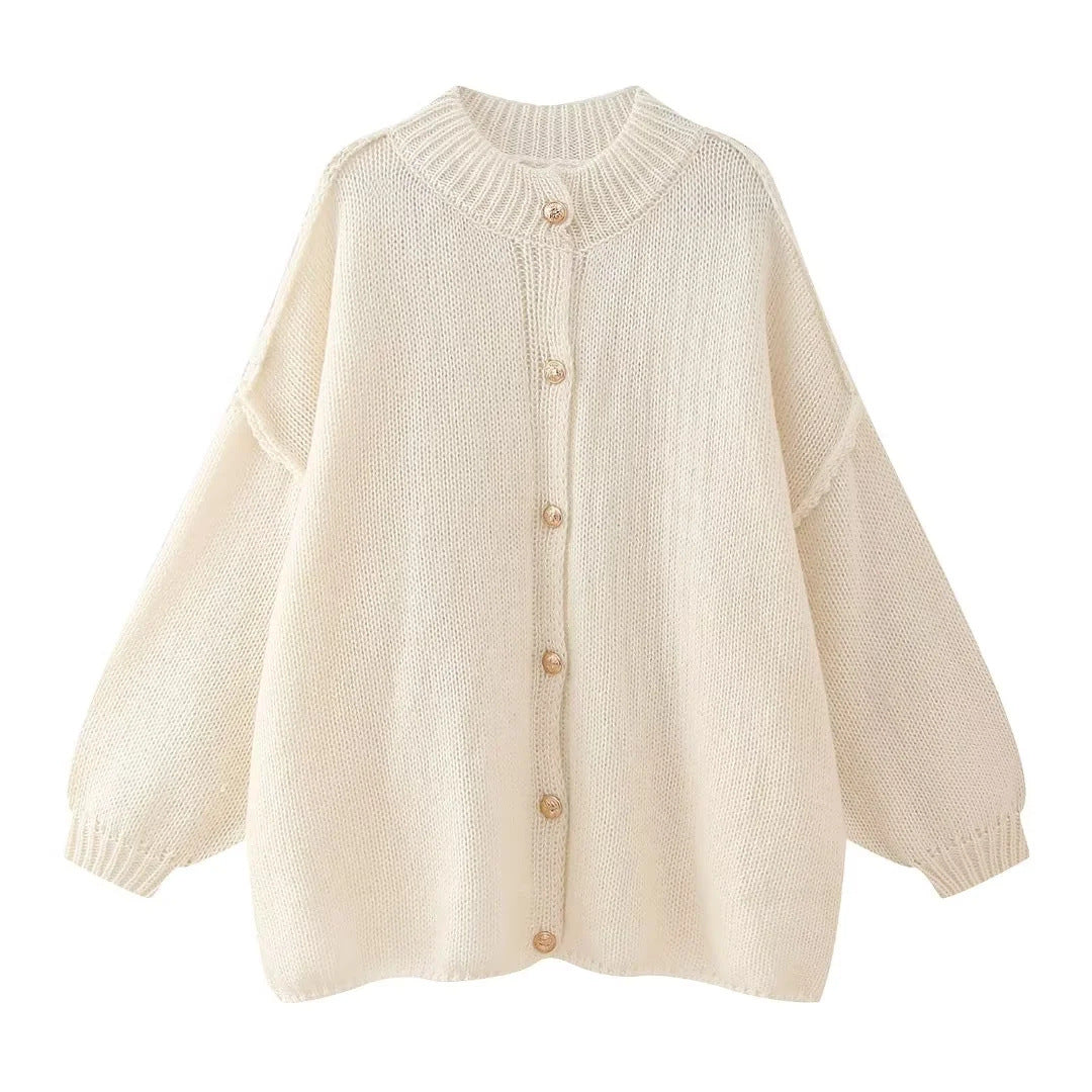 Women's Innovative Charming Elegant Metal Button Sweaters