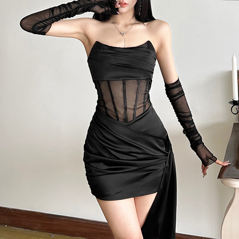 Women's Solid Color Slim Fit High Waist Dresses