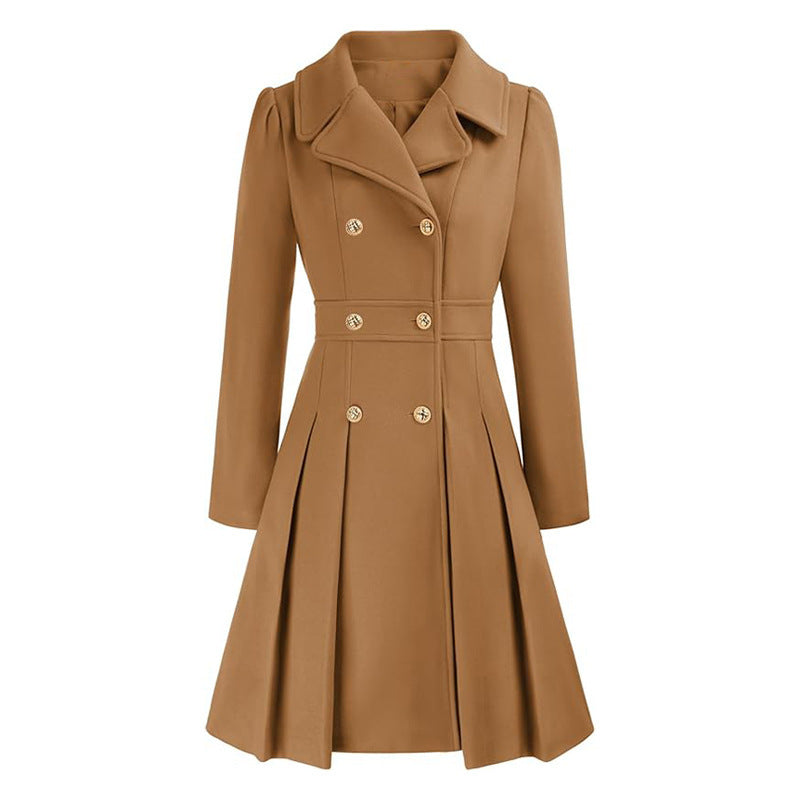 Women's Trench Lapel Double Breasted Pocket A- Coats