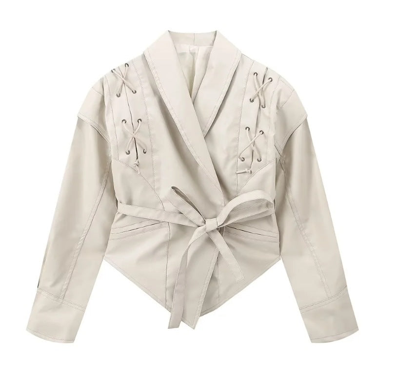 Women's Retro Imitation Leather Quality Soft Sheepskin Jackets