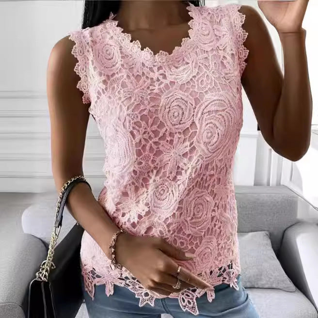 Women's Pretty Classic Summer Lace Shirt Tops