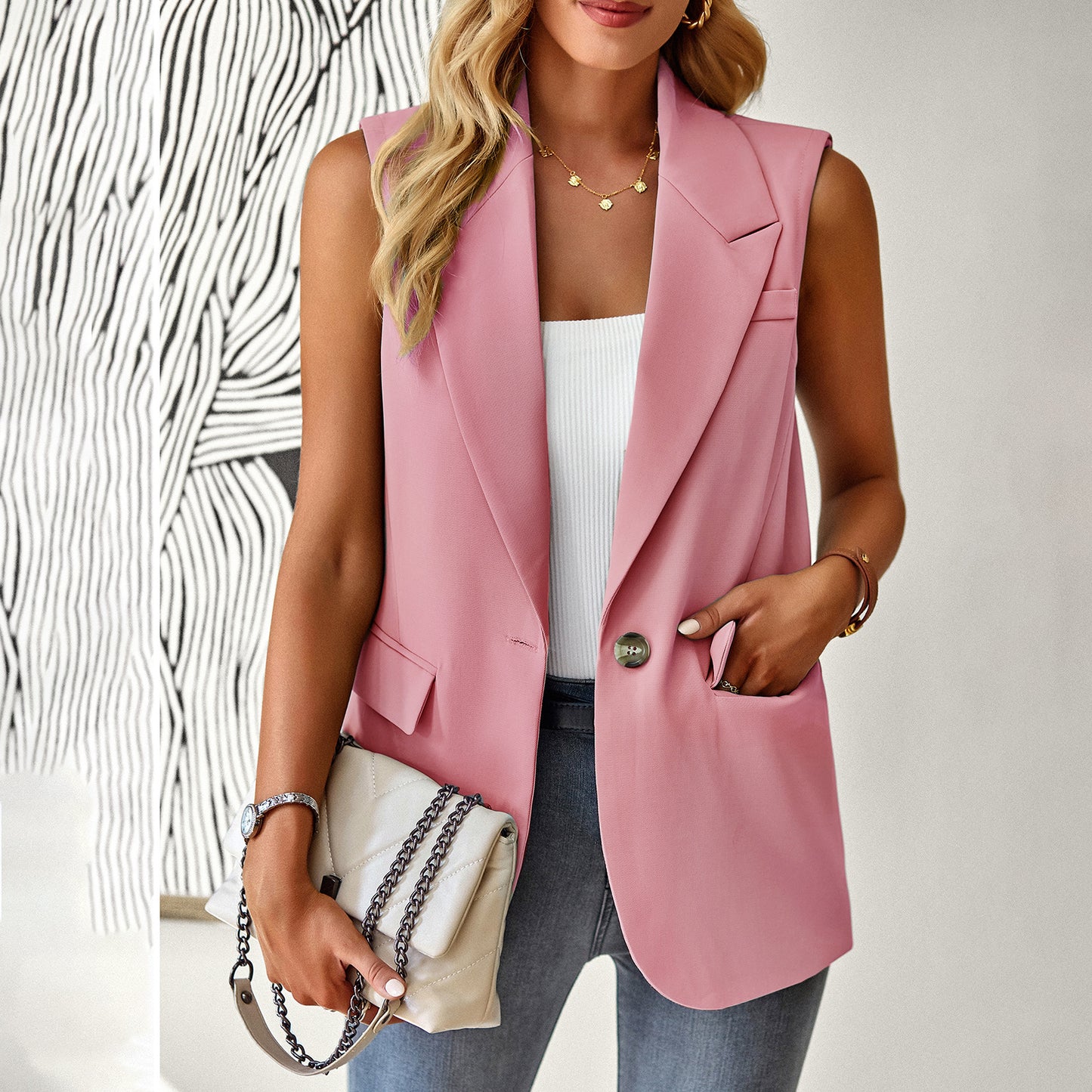 Women's Beautiful Loose Temperament Commuter Sleeveless Blazers