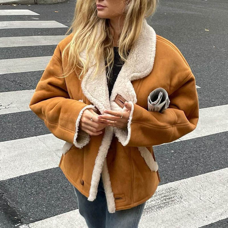 Women's Suede Fashion Casual Loose Warm Faux Jackets