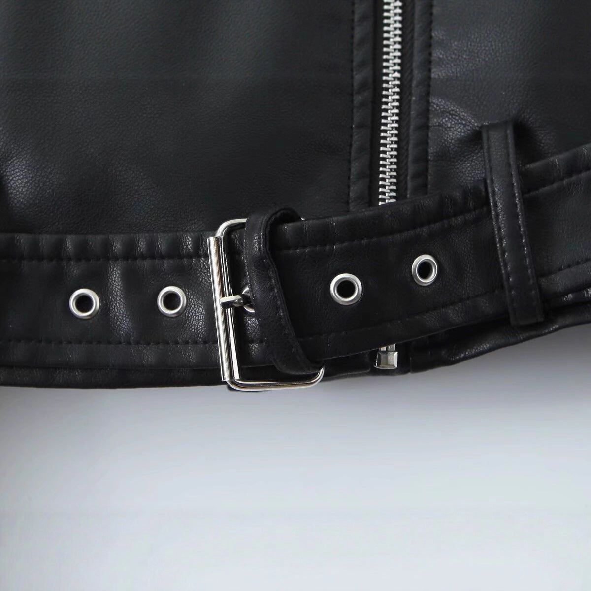 Women's Autumn Faux Leather Locomotive Style Decorative Jackets