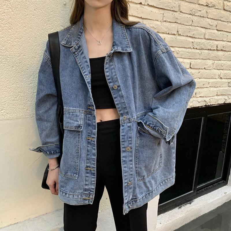 Women's Denim Loose Versatile Retro Long-sleeved For Jackets