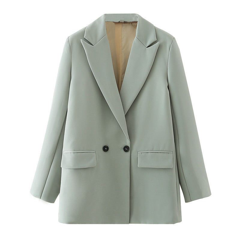 Women's Popular Beautiful Simple Loose Double-breasted Blazers