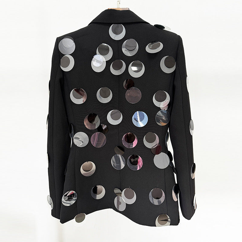Personalized Fashion Large Sequined One Button Blazers