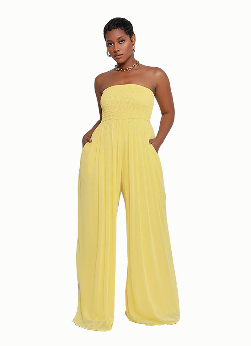 Women's Blue Wide Leg Leisure Chiffon High Pants