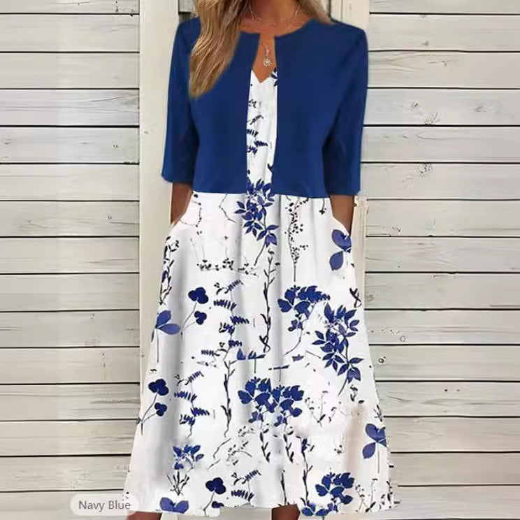 Women's Mature Elegant Long Two-piece Set Dress Dresses