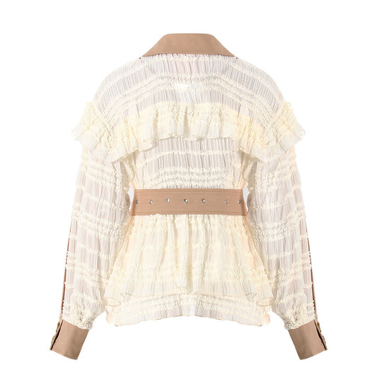 Sense Niche Lace Stitching Advanced Waist Trimming Suits
