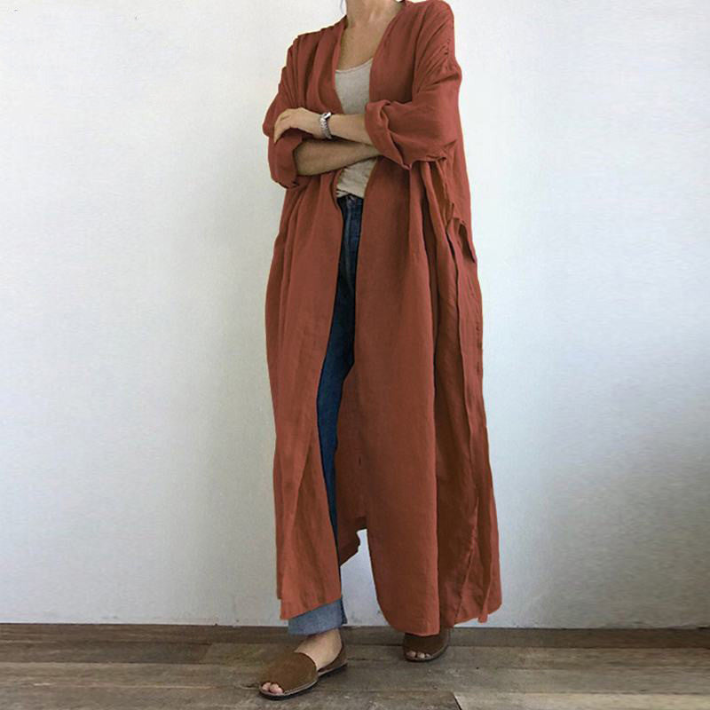 Autumn Casual Long-sleeved Shirt Dress Versatile Coats