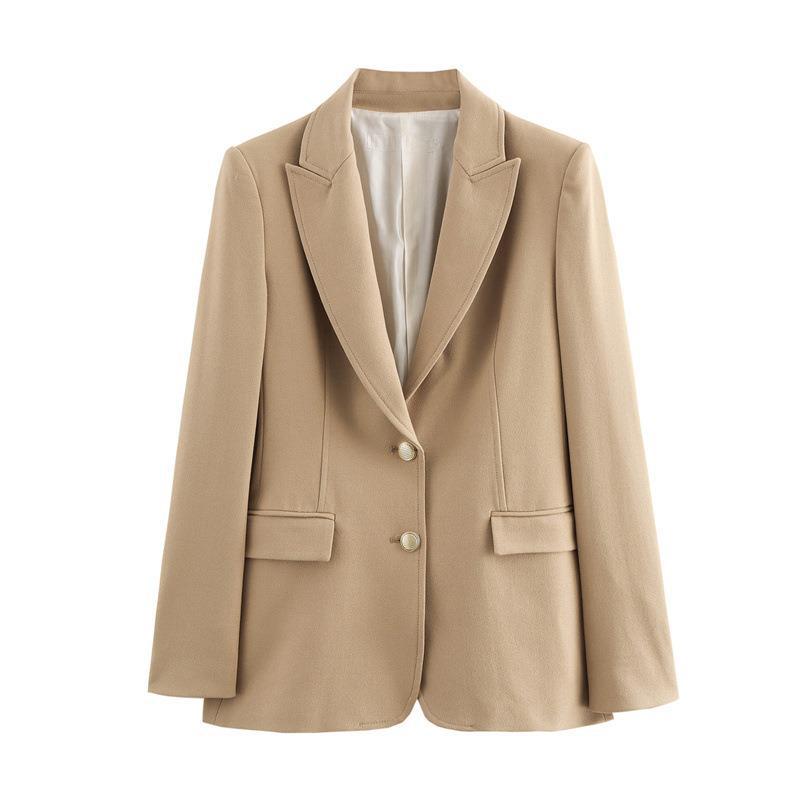 Women's Autumn Fashion Polo Collar Metal Button Blazers