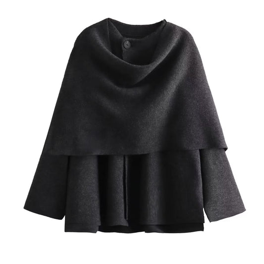 Autumn With Asymmetric Scarf Loose Knitted Shorts
