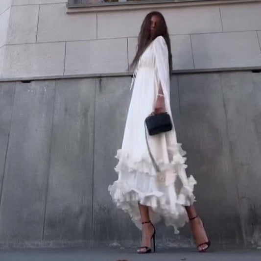 Women's French Ruffled Elegant Fashion Dress Dresses