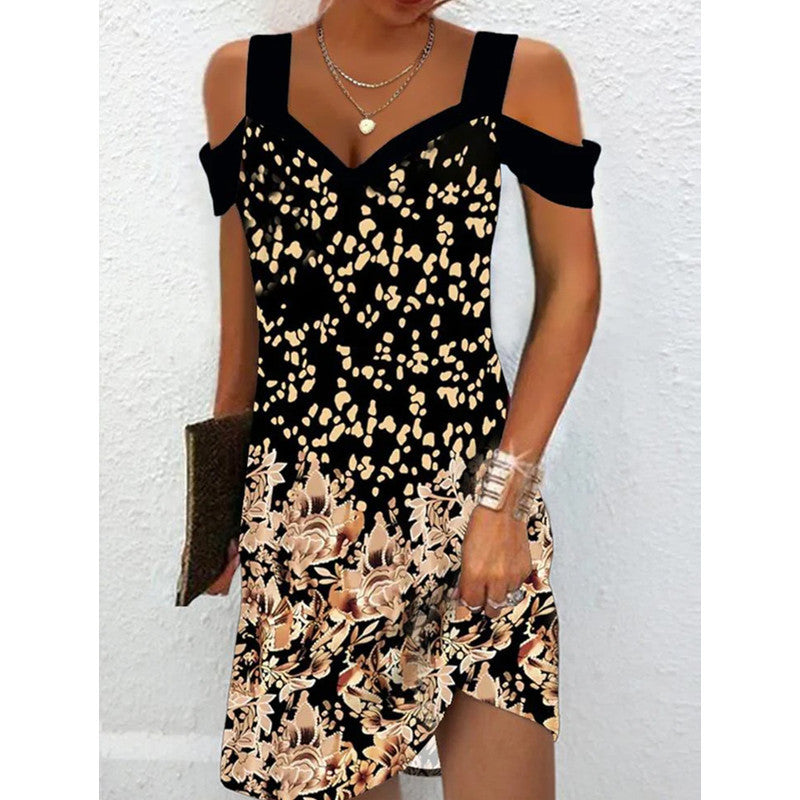 Women's Popular Summer Sexy Sleeves Printing Dresses