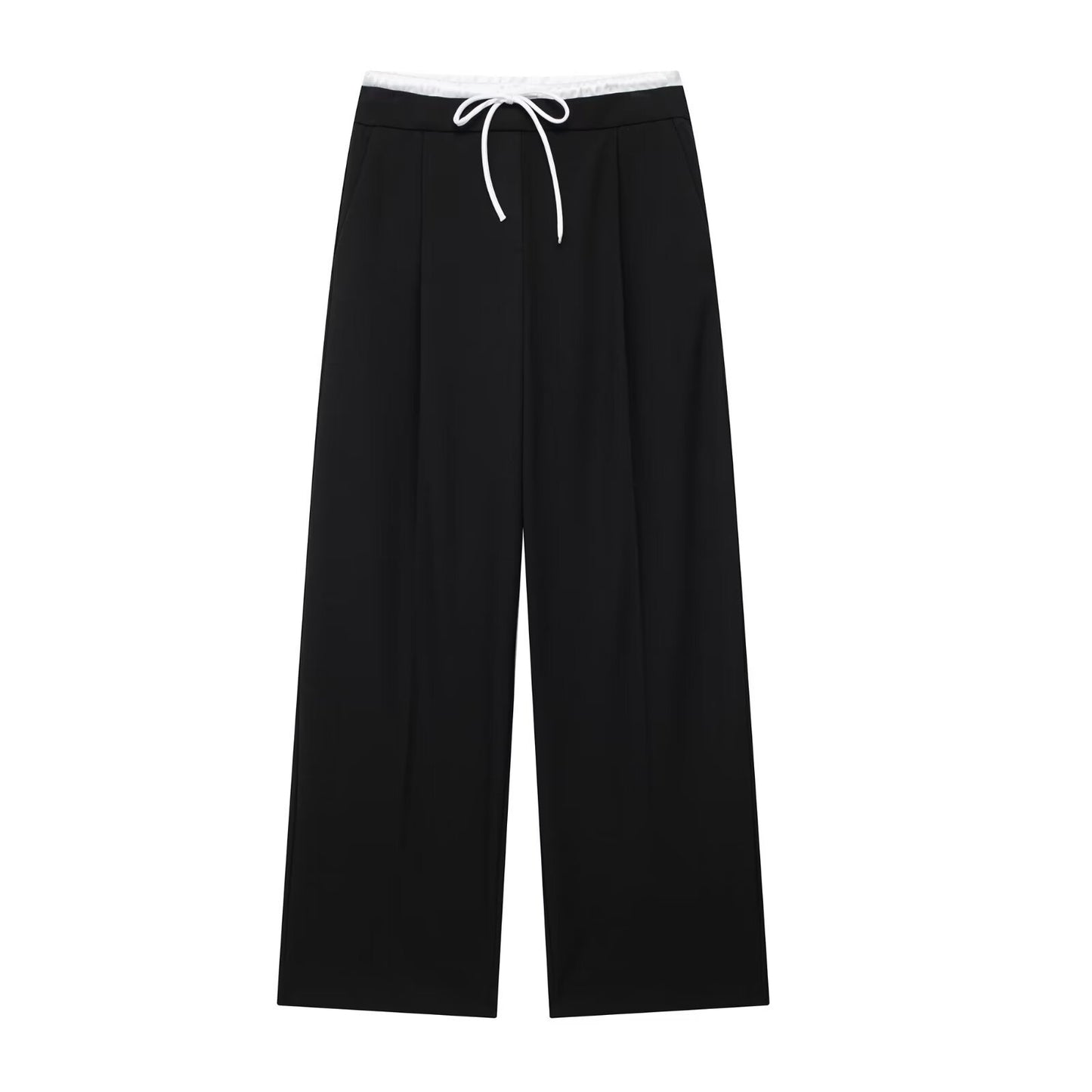 Women's Street Fashion Waist Wide Leg Casual Pants