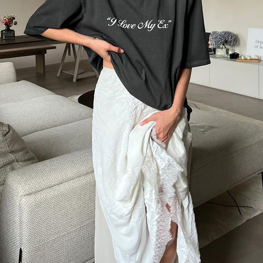 Slimming Elastic Waist A- Line Pleated Irregular Skirts