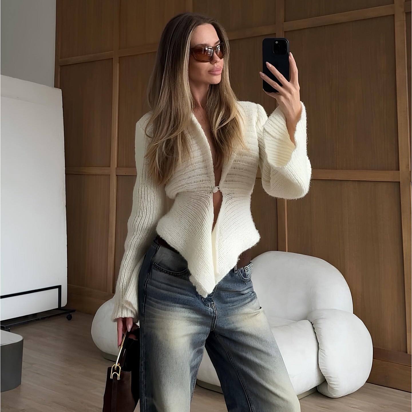 Women's Irregular Knitting Comfortable Fashionable High Class Knitwear