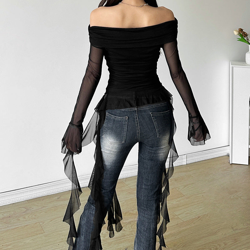 Women's Autumn Solid Color Street Fashion Long Blouses